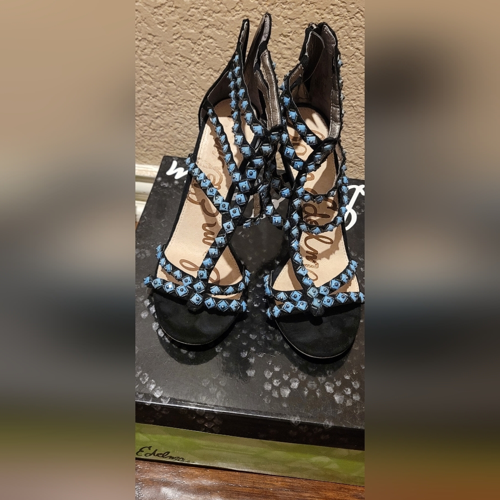 Sam Edelman blue and black heels